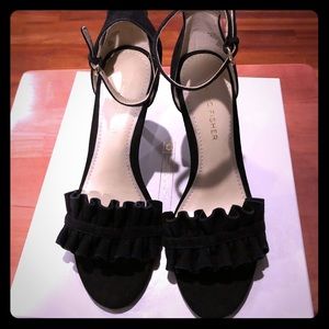 Never worn black suede Marc Fisher heels size 6